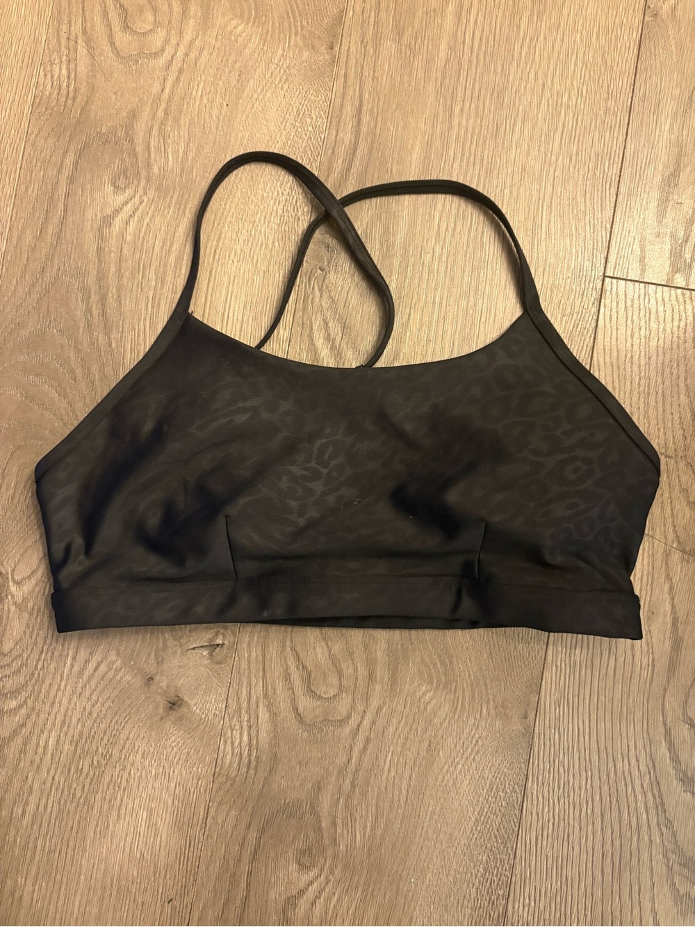 ALO Yoga Black Leopard-Print Sports Bra